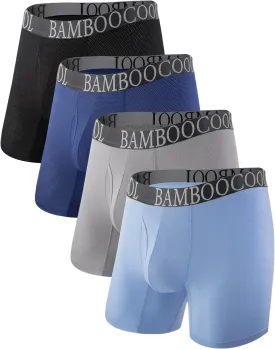 BAMBOO COOL Men's 360?? Breathable Mesh Underwear Moisture-Wicking Boxer Briefs Cooling Performance,Multipack