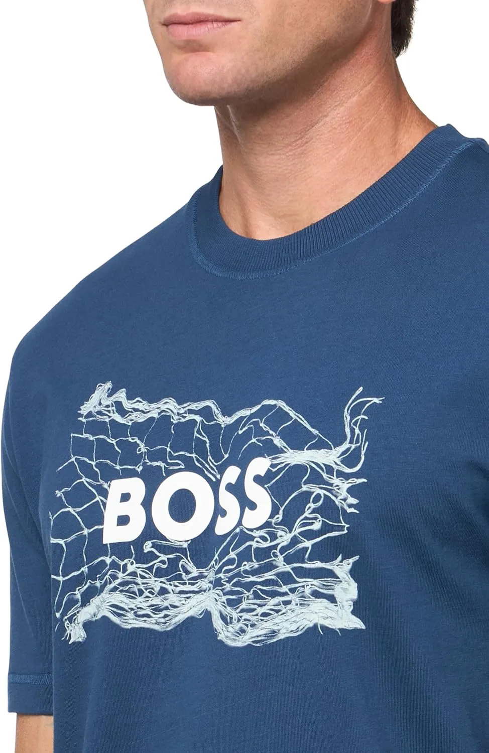 BOSS Men's Big Logo Chain Cotton T-Shirt