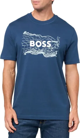 BOSS Men's Big Logo Chain Cotton T-Shirt