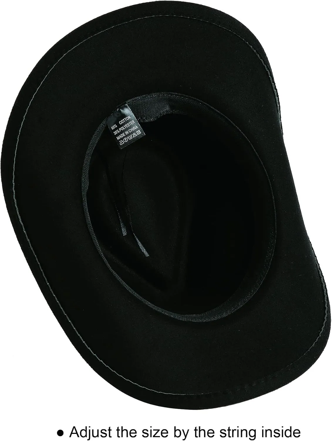 Lanzom Women Men Felt Wide Brim Western Cowboy Hats Belt Buckle Panama Hat