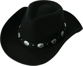 Lanzom Women Men Felt Wide Brim Western Cowboy Hats Belt Buckle Panama Hat