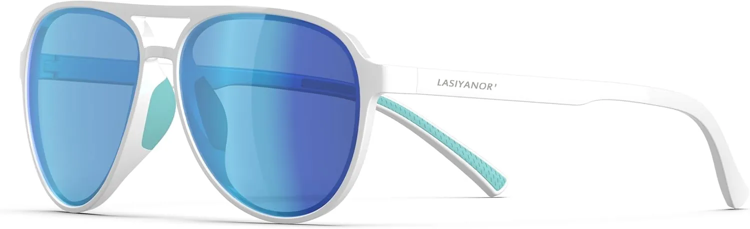 Lasiyanor Lightweight TAC Polarized Tinted Classic Vintage Retro 70s Sunglasses, TR-90 Frame for Women Men, UV 400 Protection