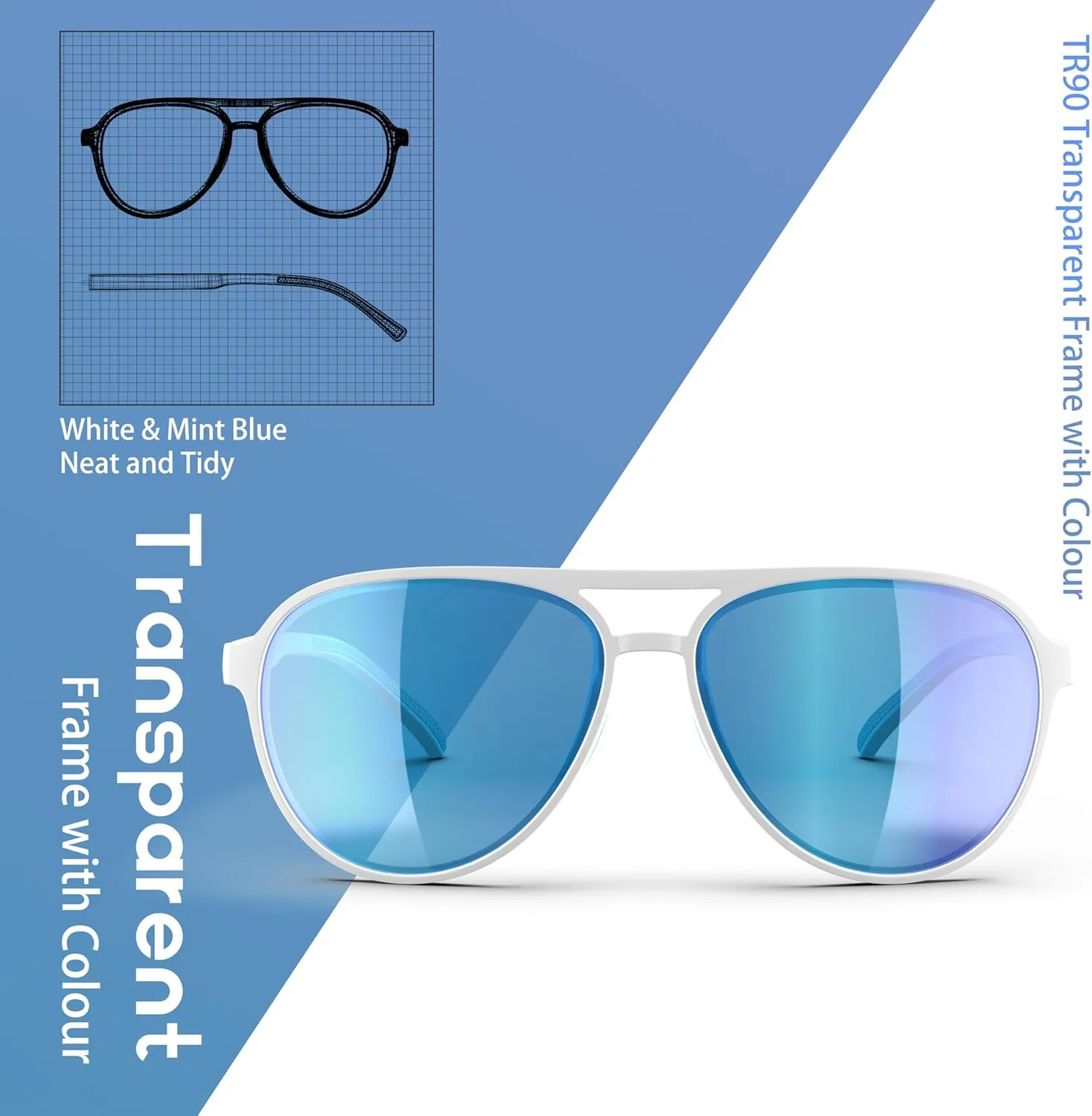 Lasiyanor Lightweight TAC Polarized Tinted Classic Vintage Retro 70s Sunglasses, TR-90 Frame for Women Men, UV 400 Protection