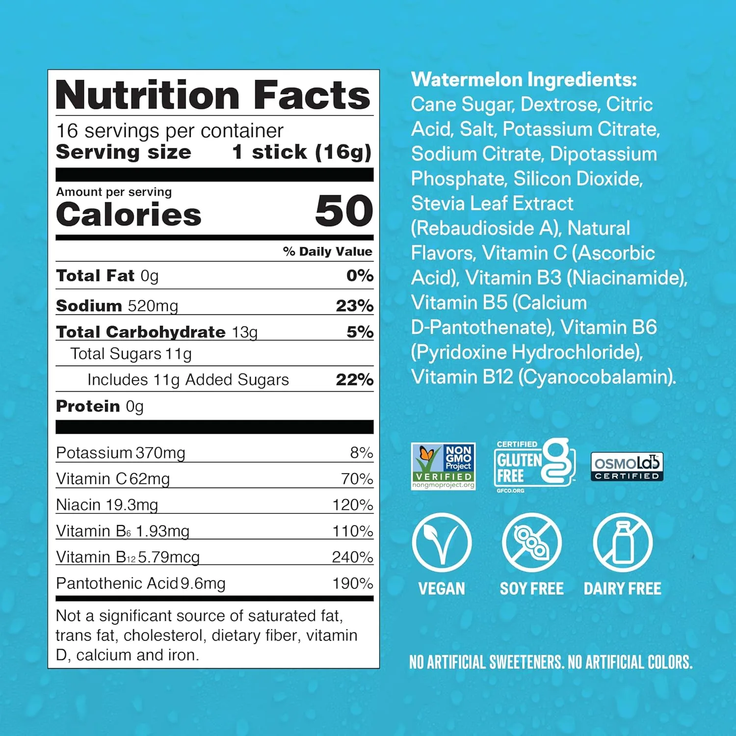 Liquid I.V. Hydration Multiplier - Watermelon | Electrolyte Powder Drink Mix | 1 Pack (16 Servings)