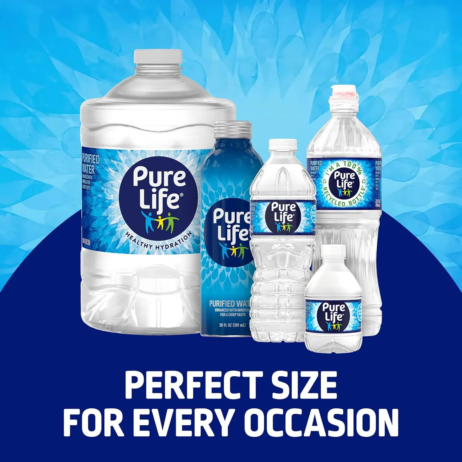 Pure Life Purified Water Bottles, 24 Pack - Still Bottled Water Enhanced with Minerals for a Crisp Taste, Plastic Bottles - 8 Fl Oz