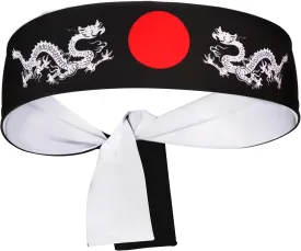 Reversible Warrior Headband, Bushido Hachimaki for Karate, Halloween, Sushi
