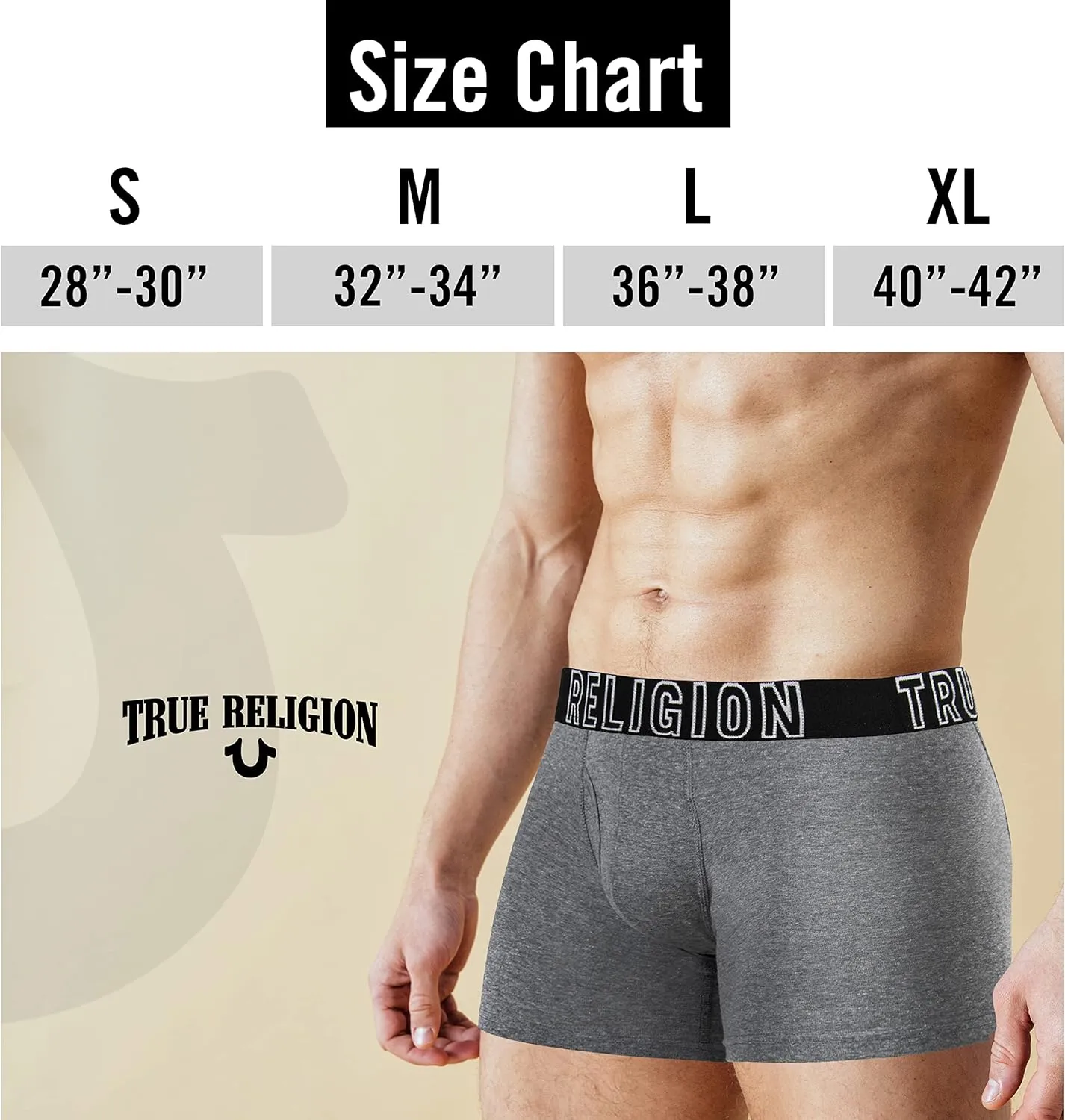 True Religion Mens Boxer Briefs Cotton Stretch Underwear for Men Pack of 6