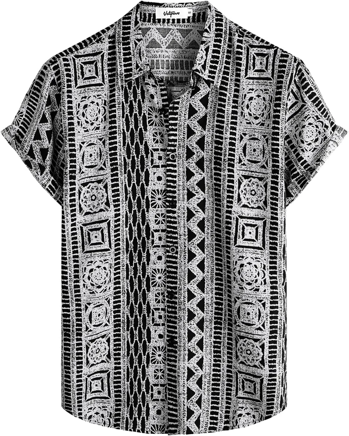 VATPAVE Mens Casual Short Sleeve Button Down Shirts Regular Fit Hawaiian Summer Shirt